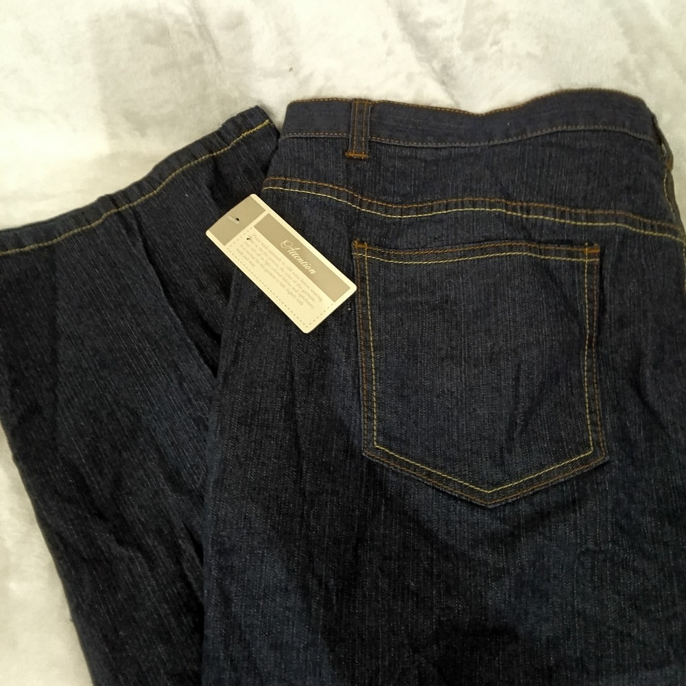 CJ Banks Womens 22 W Dark Wash Straight Leg Jeans Stretch Denim Indigo NWT